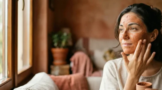 Trattamento di bellezza con maschere per il viso prima di un evento importante