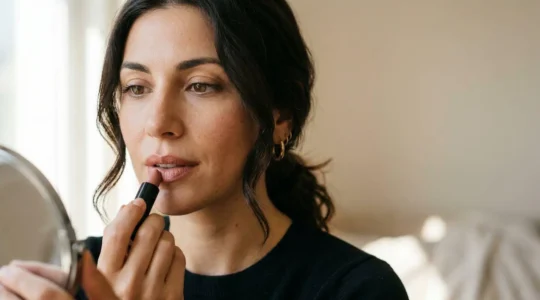 Donna italiana con rossetto nude naturale che valorizza le labbra senza creare effetto pallido