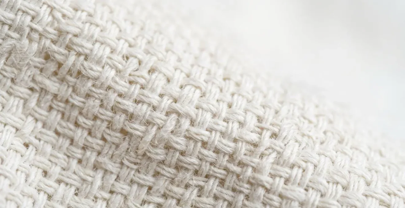 Macro dettaglio di fibre di cotone bianco di alta qualità con texture visibile