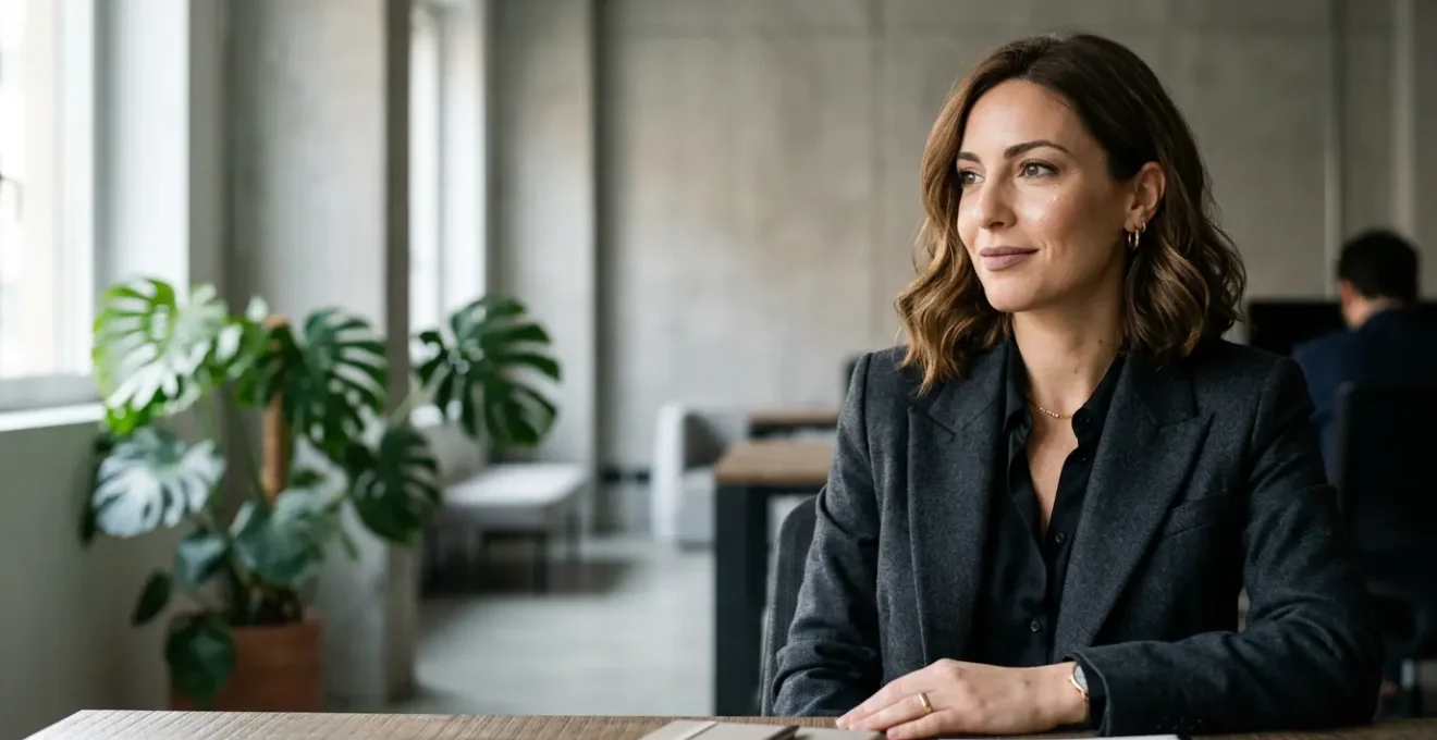 Professionista milanese con trucco sofisticato ispirato alle passerelle, adatto all'ambiente lavorativo